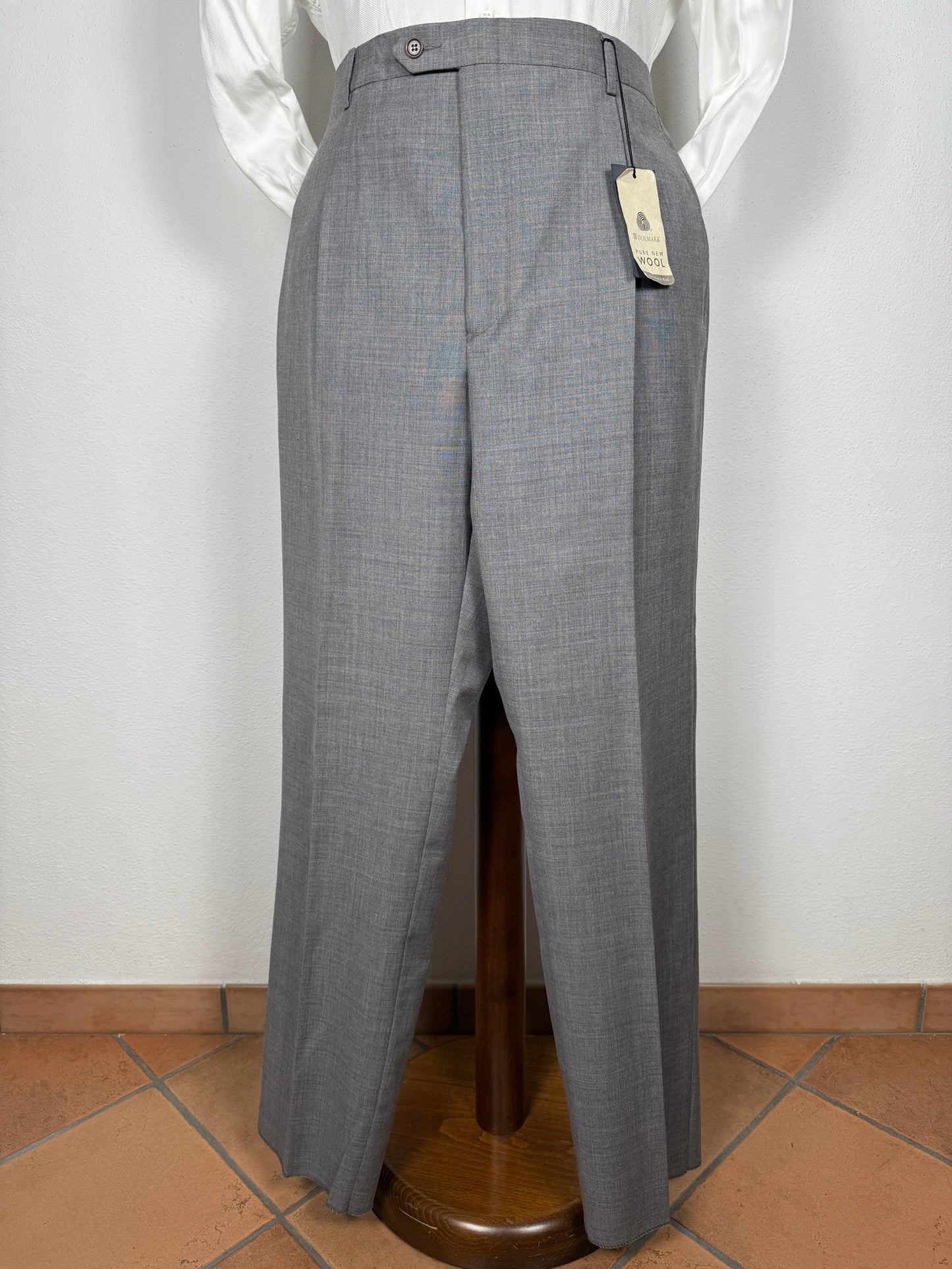 Pantalone anni ‘90 fresco lana grigio chiaro (NOS) - tg. 54/56