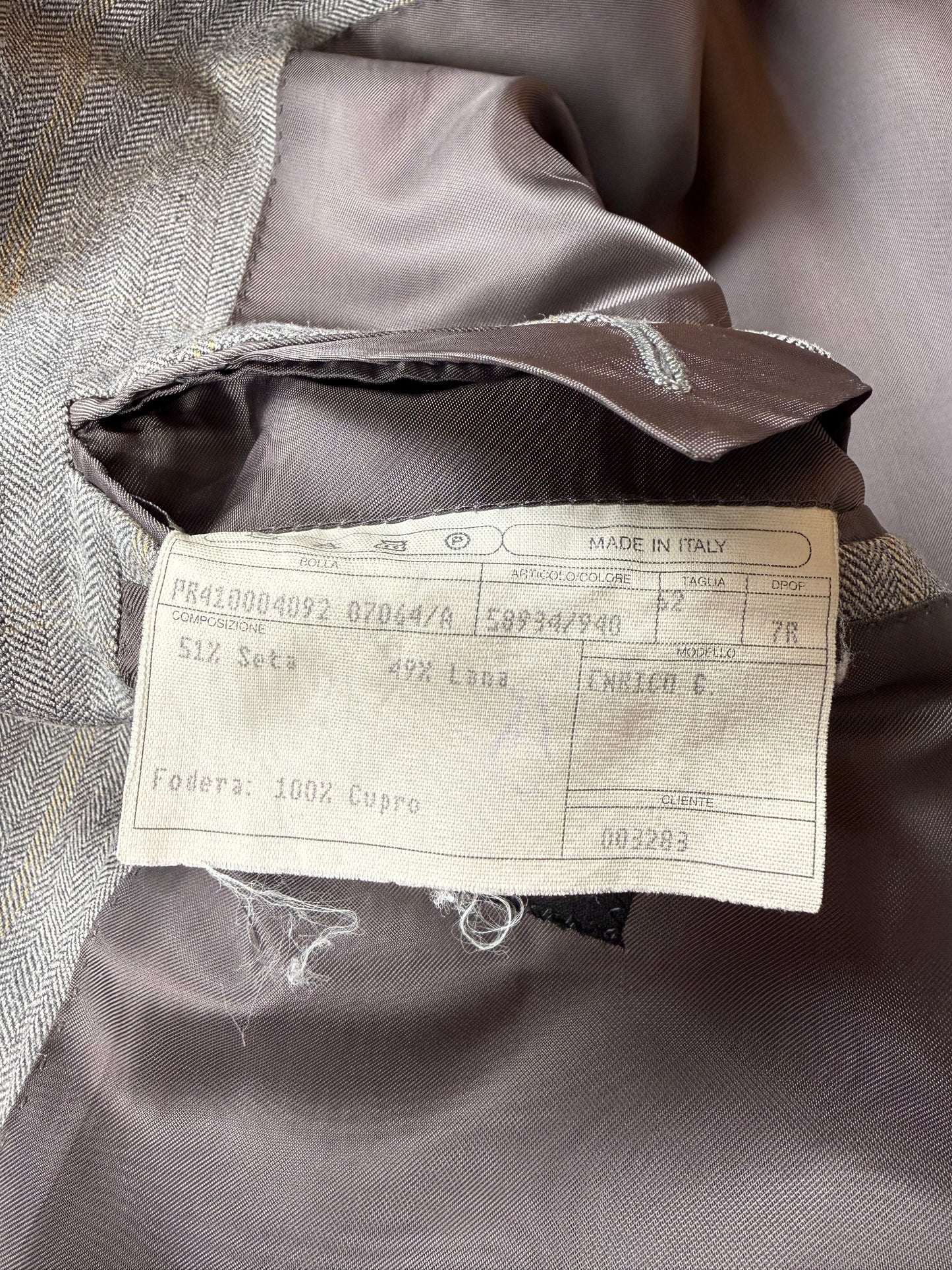 Giacca Isaia seta e lana herringbone - tg. 52