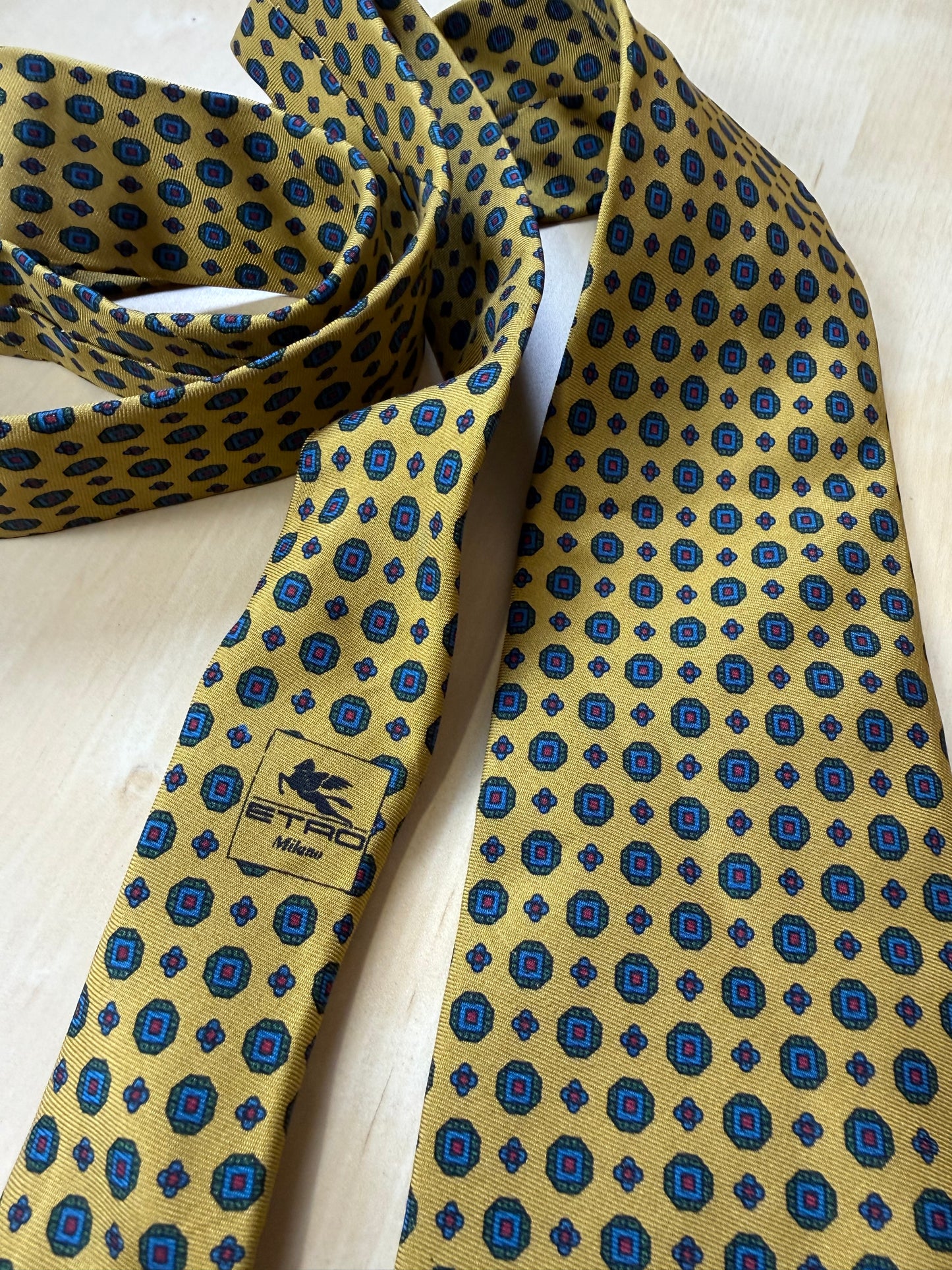 Cravatta Etro giallo micro fantasia