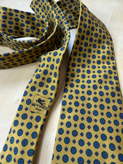 Cravatta Etro giallo micro fantasia