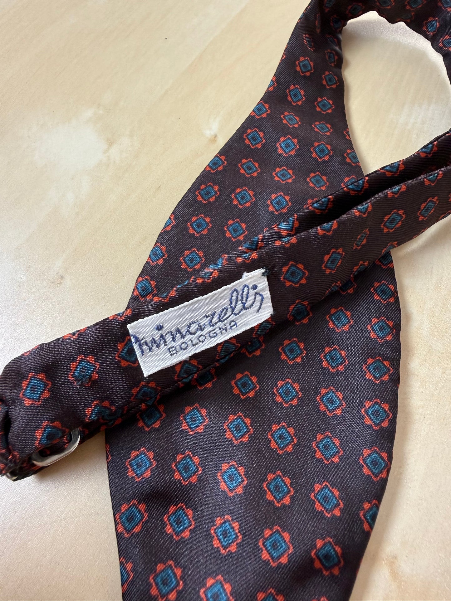 Papillon vintage marrone micro fantasia fiori