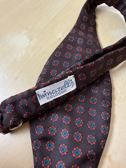 Papillon vintage marrone micro fantasia fiori