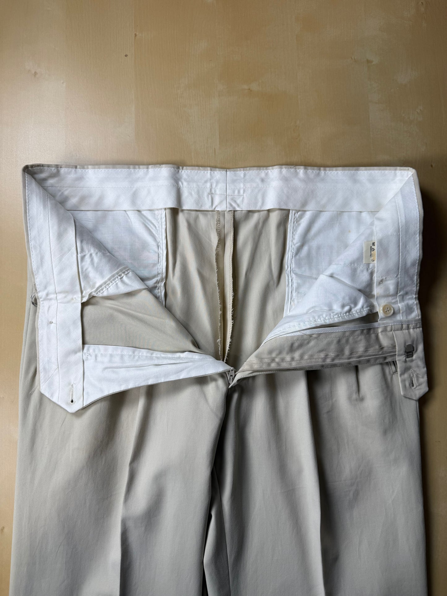 Pantaloni 100% cotone panna anni ‘80 (NOS) - tg. 50