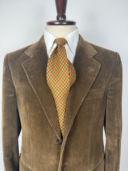 Giacca anni ‘80 in velluto a coste verde-marrone - tg. 48