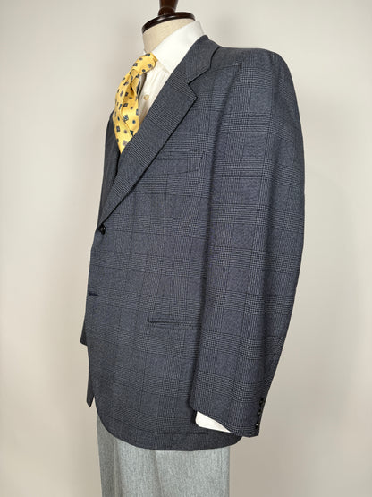 Giacca + panciotto sartoriali anni ‘70 principe di Galles - tg. 54 drop basso
