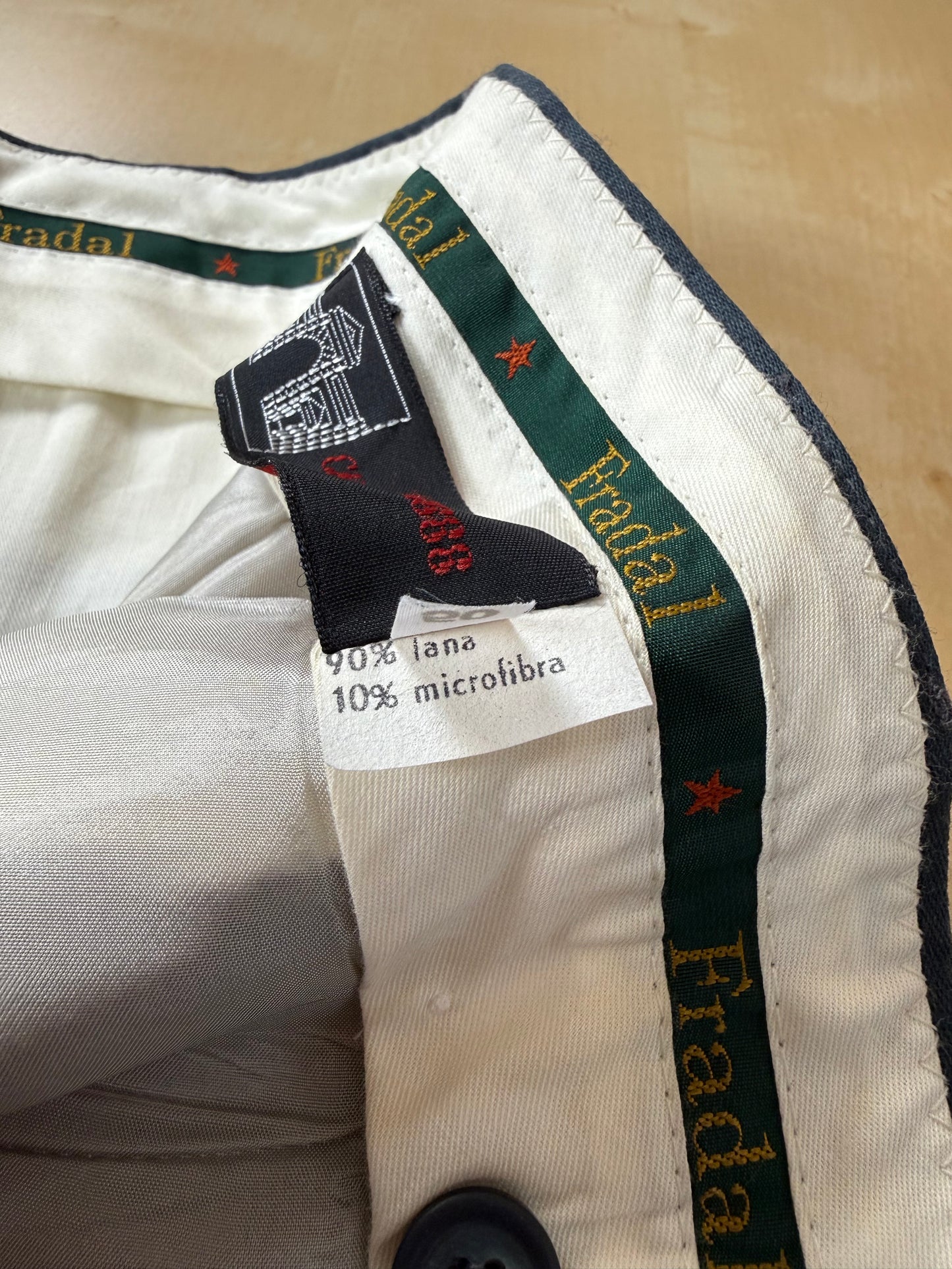 Pantaloni anni '80 lana pettinata verde petrolio (NOS) - tg. 50