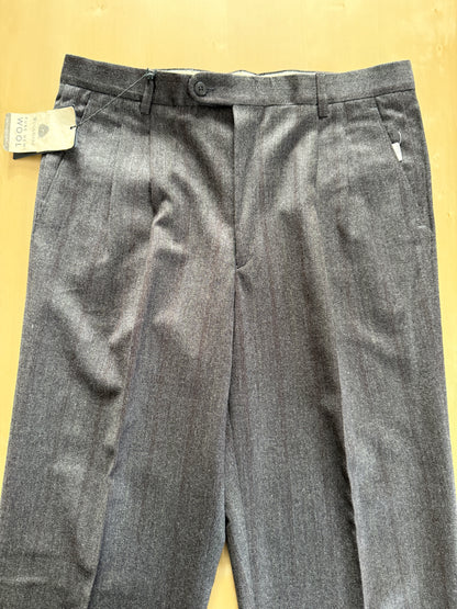 Pantaloni flanella antracite gessato anni ‘90 (NOS) - tg. 50