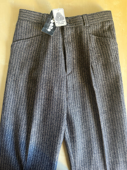 Pantaloni anni ‘70 in tweed spigato pesante (NOS) - tg. 44