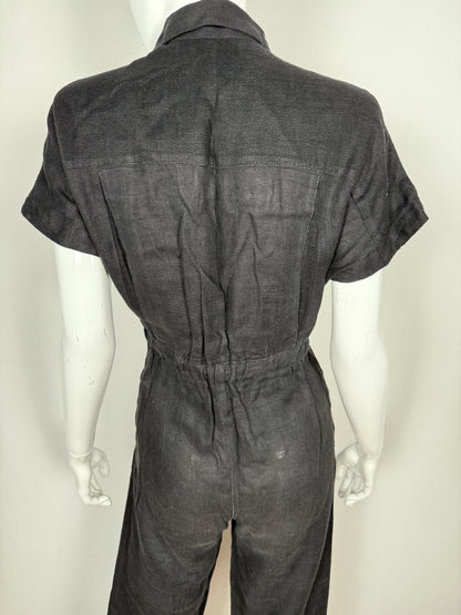 Tuta in lino nera anni ‘70 - tg. 44