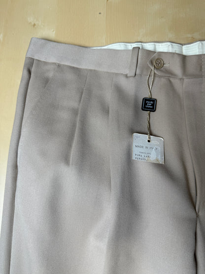 Pantaloni anni ‘80 twill pettinato beige (NOS) - tg. 52/54