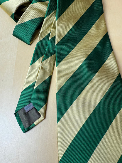 Cravatta regimental verde e oro
