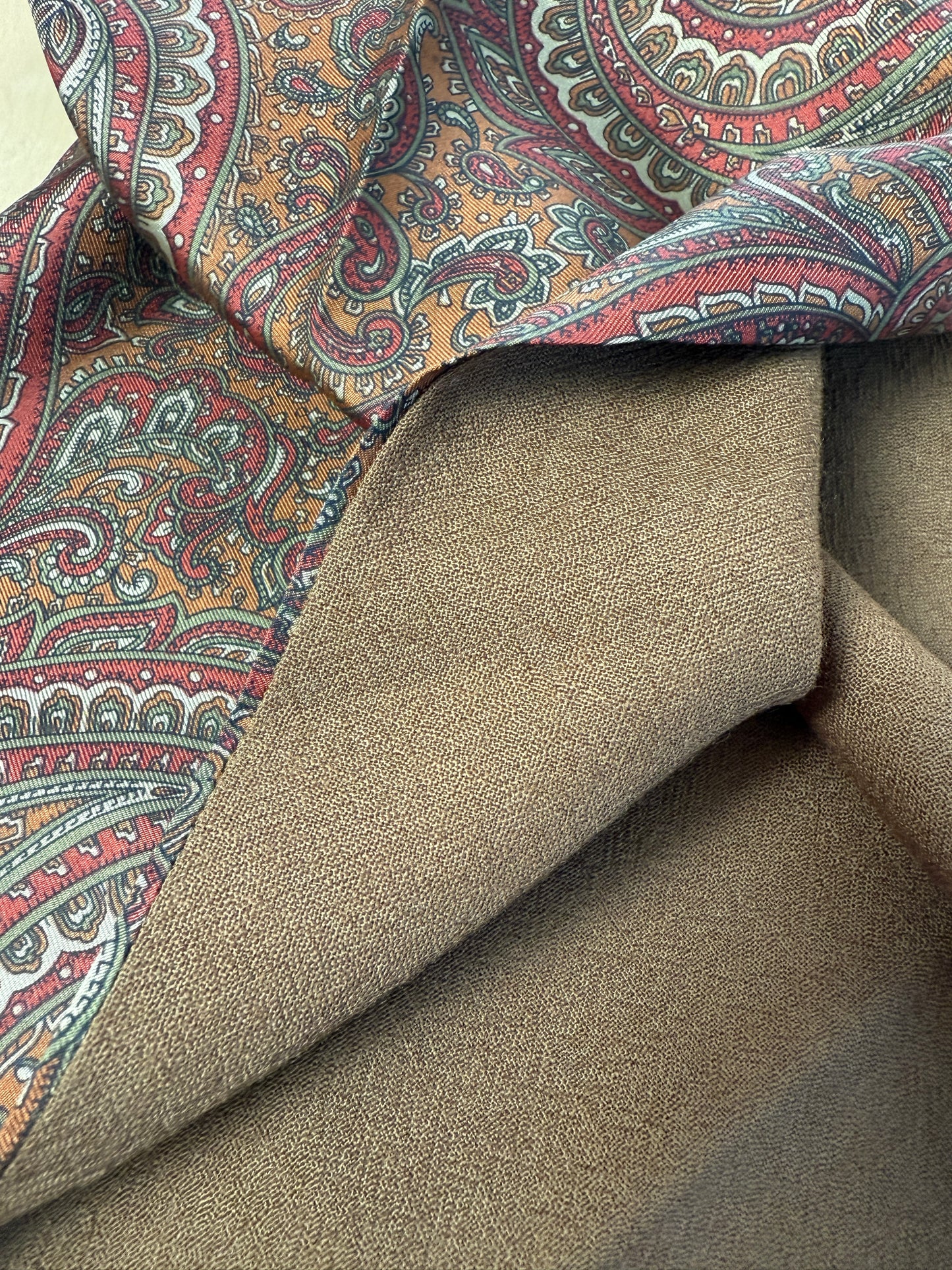 Sciarpa tubolare doppio tessuto in seta e lana