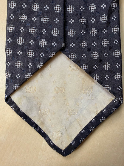 Cravatta Gucci grigio-bronzo micro fantasia