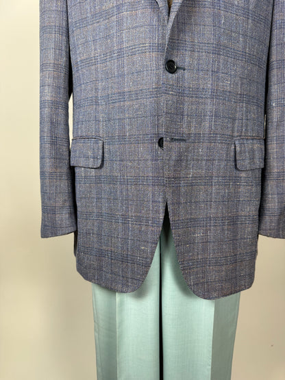 Giacca estiva in hopsack lana seta lino e cotone lilla - tg. 54