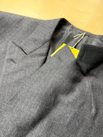 Completo Brioni doppiopetto anni '80 flanella antracite gessato - tg. 56