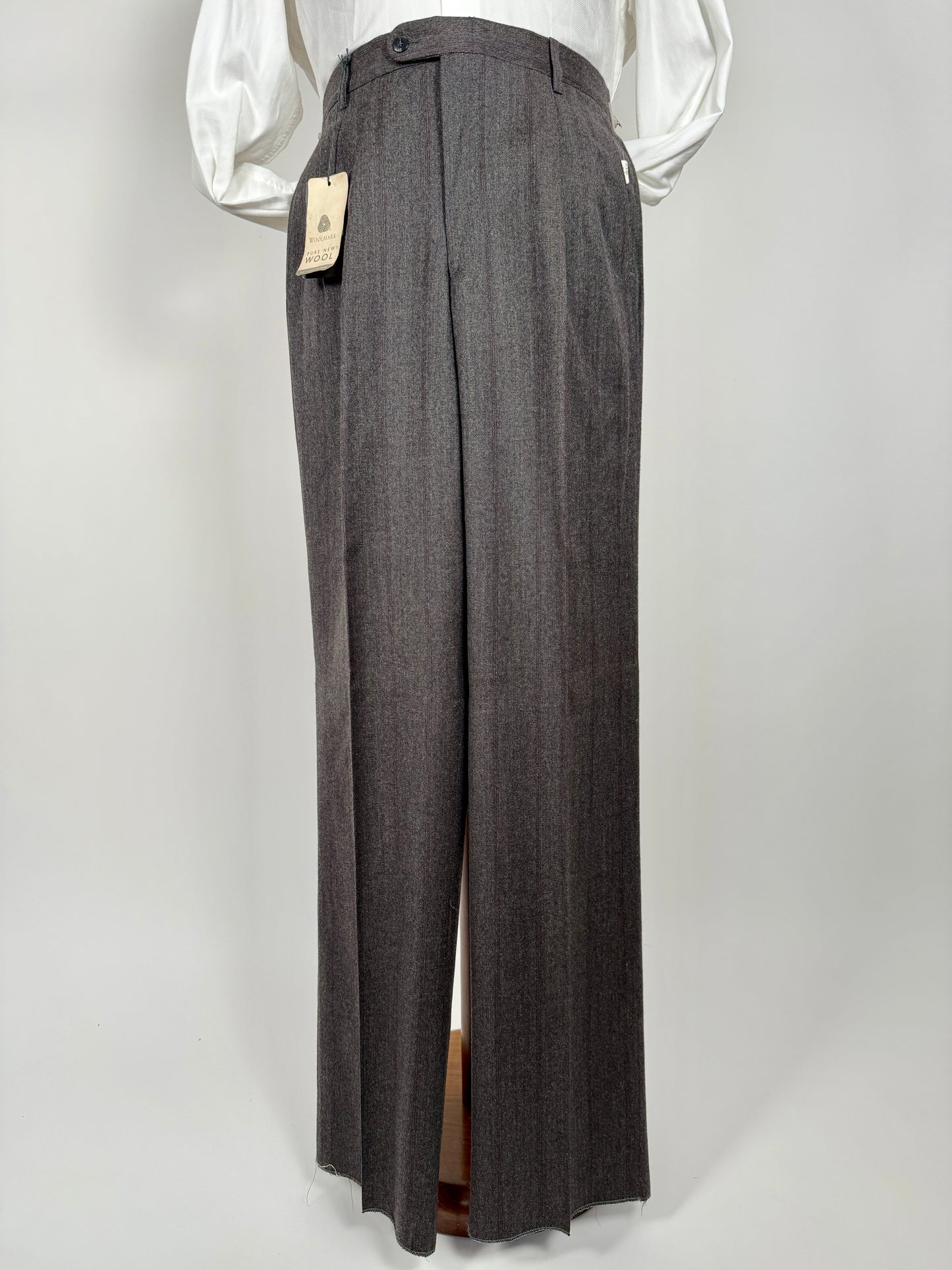 Pantaloni flanella antracite gessato anni ‘90 (NOS) - tg. 50