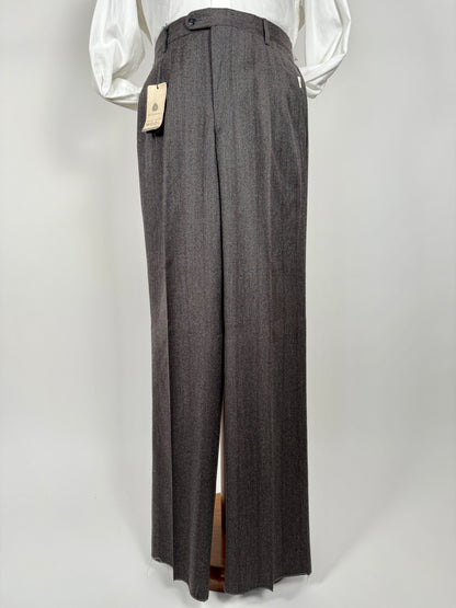 Pantaloni flanella antracite gessato anni ‘90 (NOS) - tg. 50