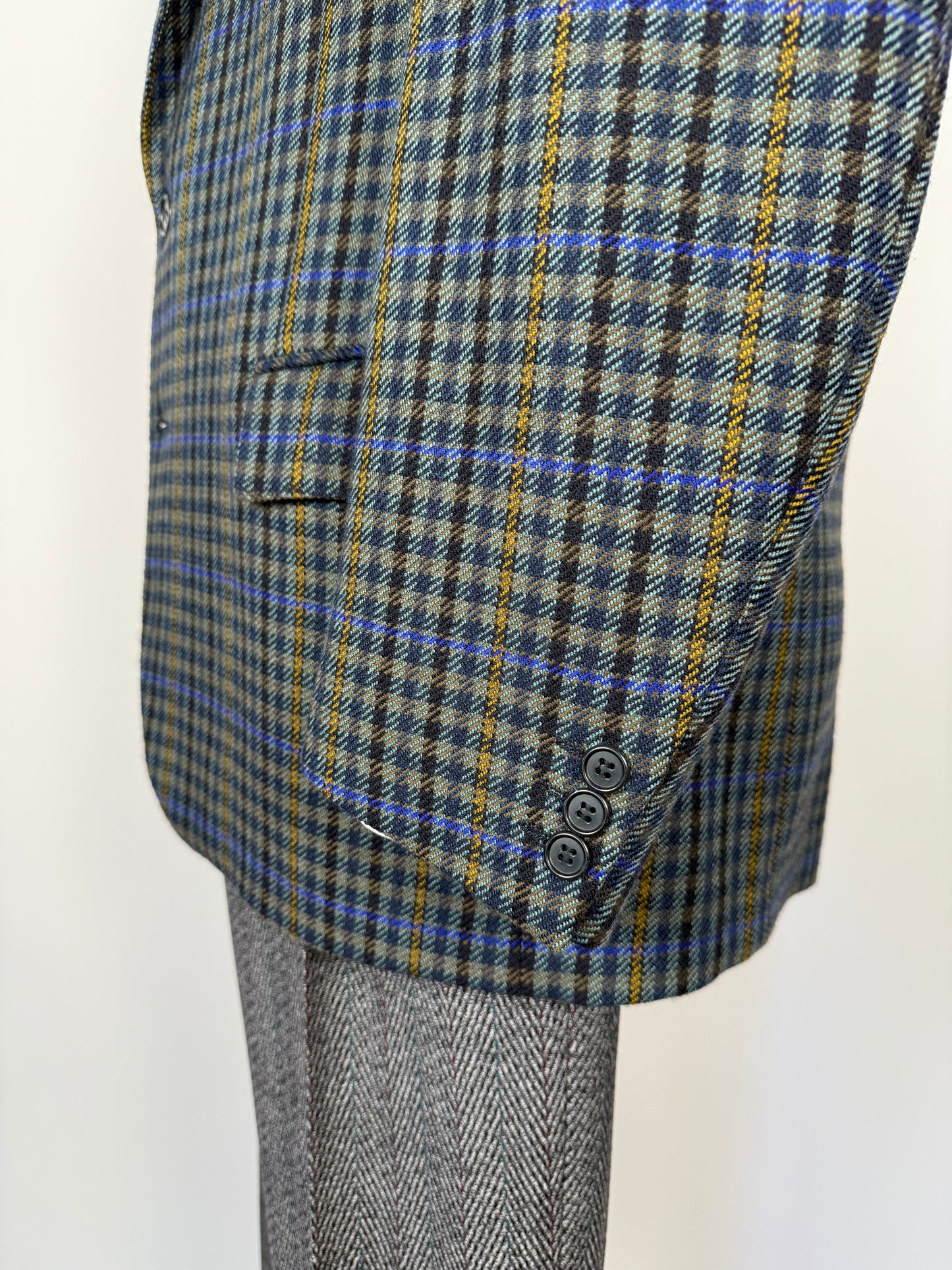 Giacca anni ‘80 in lana check finestrata - tg. 52/54