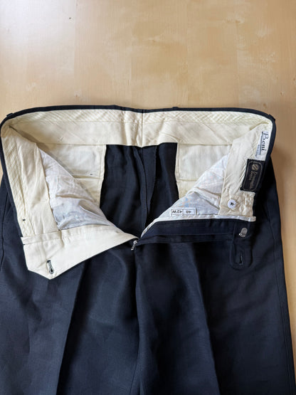 Pantaloni Ermenegildo Zegna anni '80 puro lino nero - tg. 48