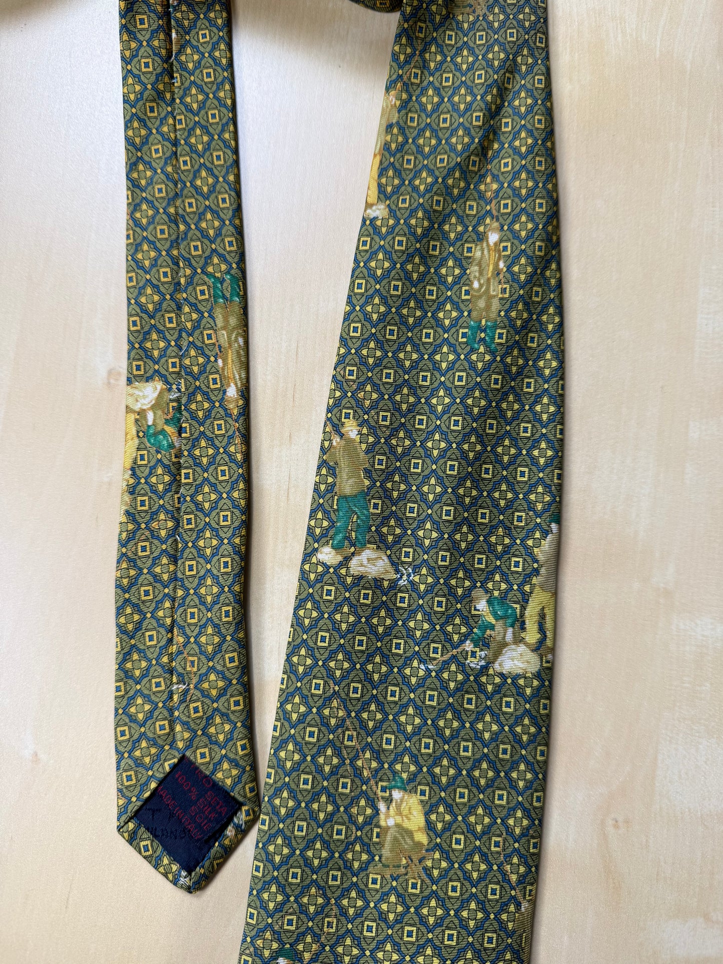 Cravatta Etro micro fantasia e pescatori