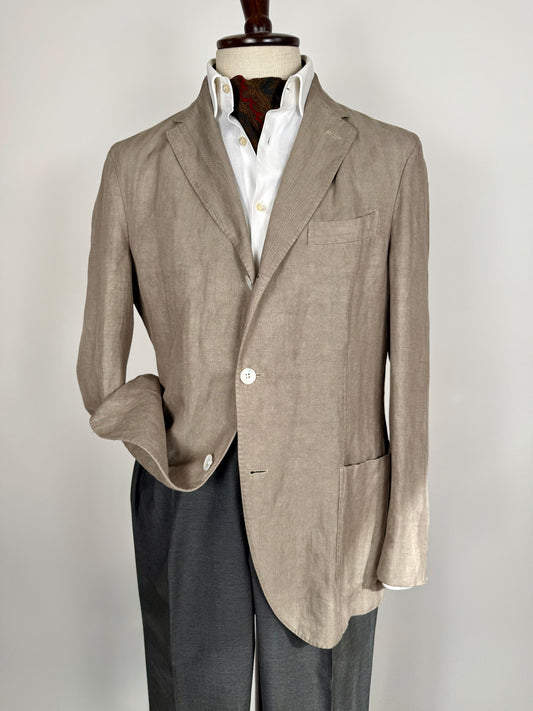 Boglioli K. Jacket estiva in seta e lino tessuto spigato - tg. 52