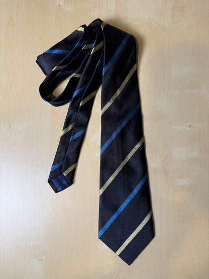 Cravatta regimental navy blu e oro