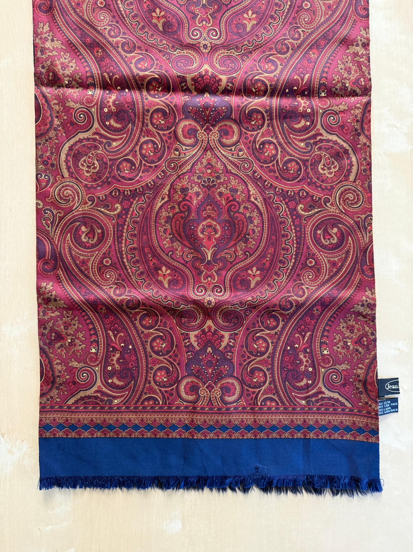 Sciarpa tubolare doppio tessuto seta paisley e lana