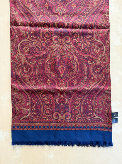 Sciarpa tubolare doppio tessuto seta paisley e lana