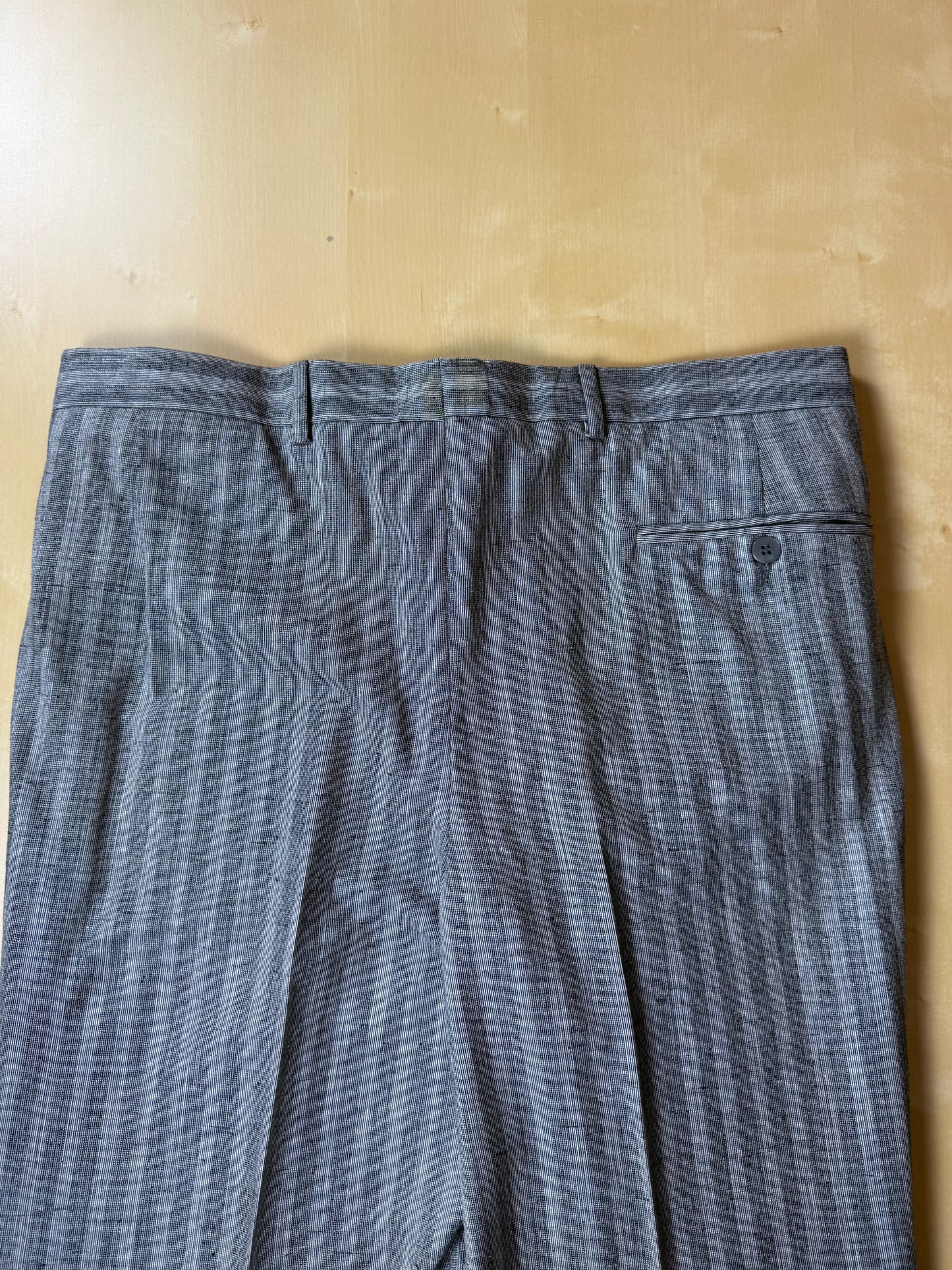Pantaloni anni '80 grigio chiaro misto lana viscosa e seta (NOS) - tg. 50