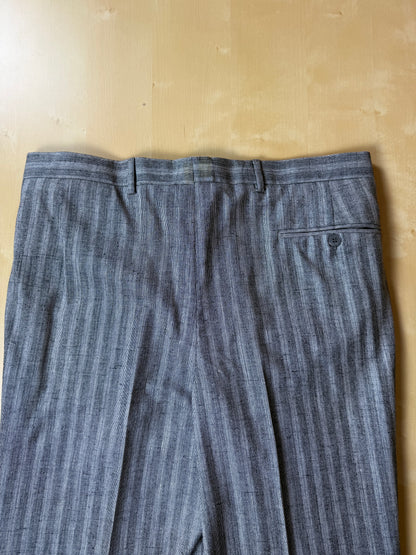 Pantaloni anni '80 grigio chiaro misto lana viscosa e seta (NOS) - tg. 50