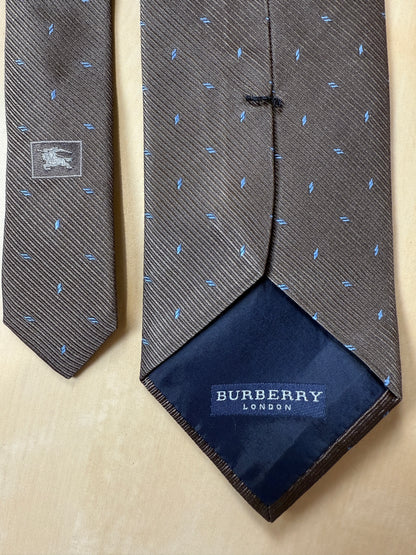 Cravatta Burberry marrone micro fantasia