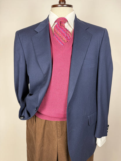 Gilet in pura lana merino rosa fucsia - M/L