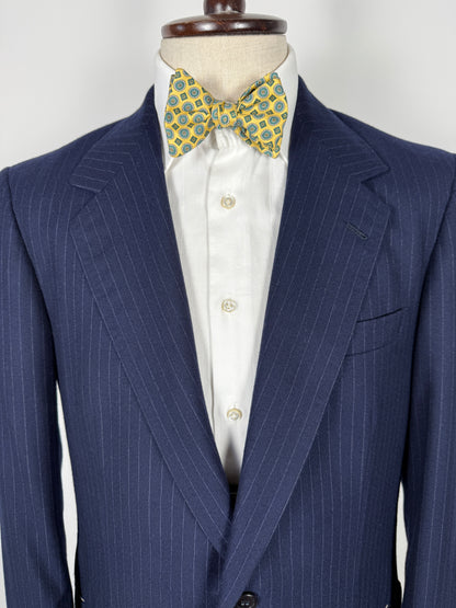 Giacca sartoriale anni ‘70 in flanella blu gessata (nuova) - tg. 50