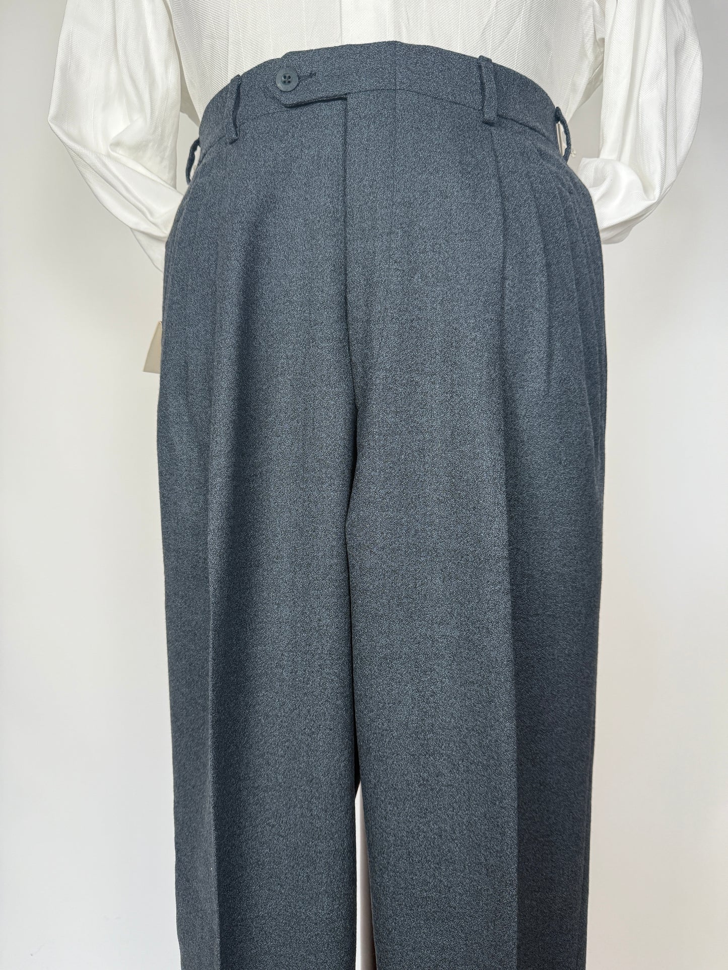 Pantaloni anni ‘80 crepella di lana verde scuro (NOS) - tg. 46