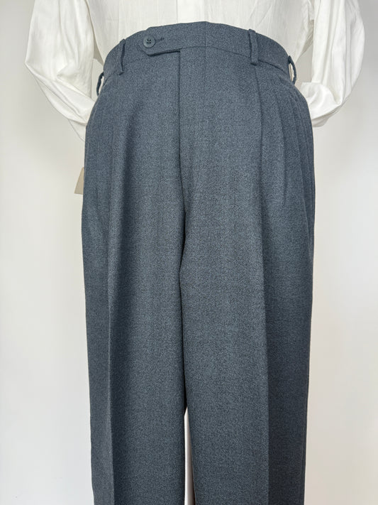 Pantaloni anni ‘80 crepella di lana verde scuro (NOS) - tg. 46