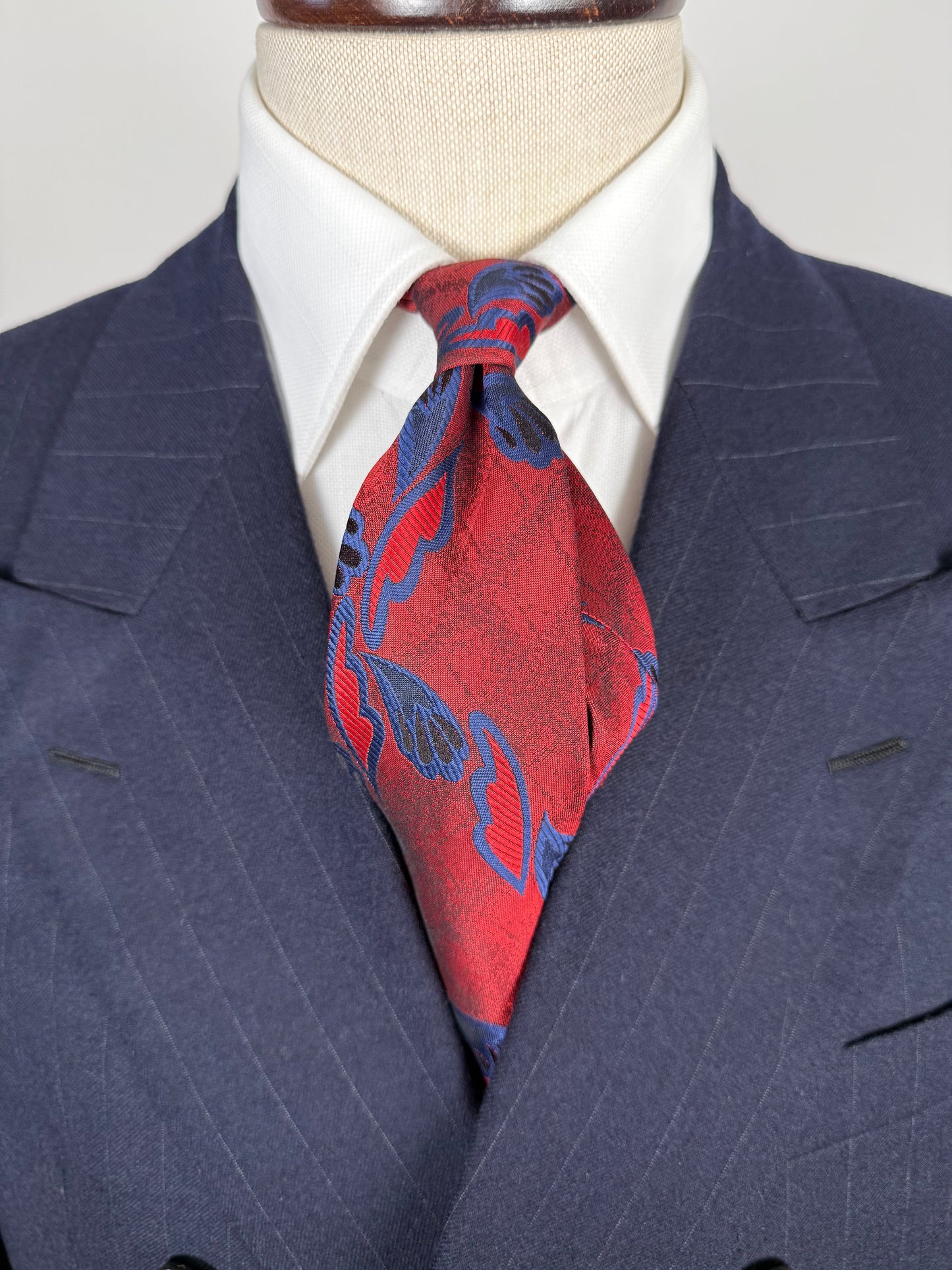 Cravatta Fendi jacquard rossa e blu