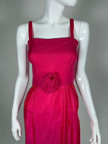 Abito sartoriale anni '80 in chiffon di seta - tg. 38 XS/S
