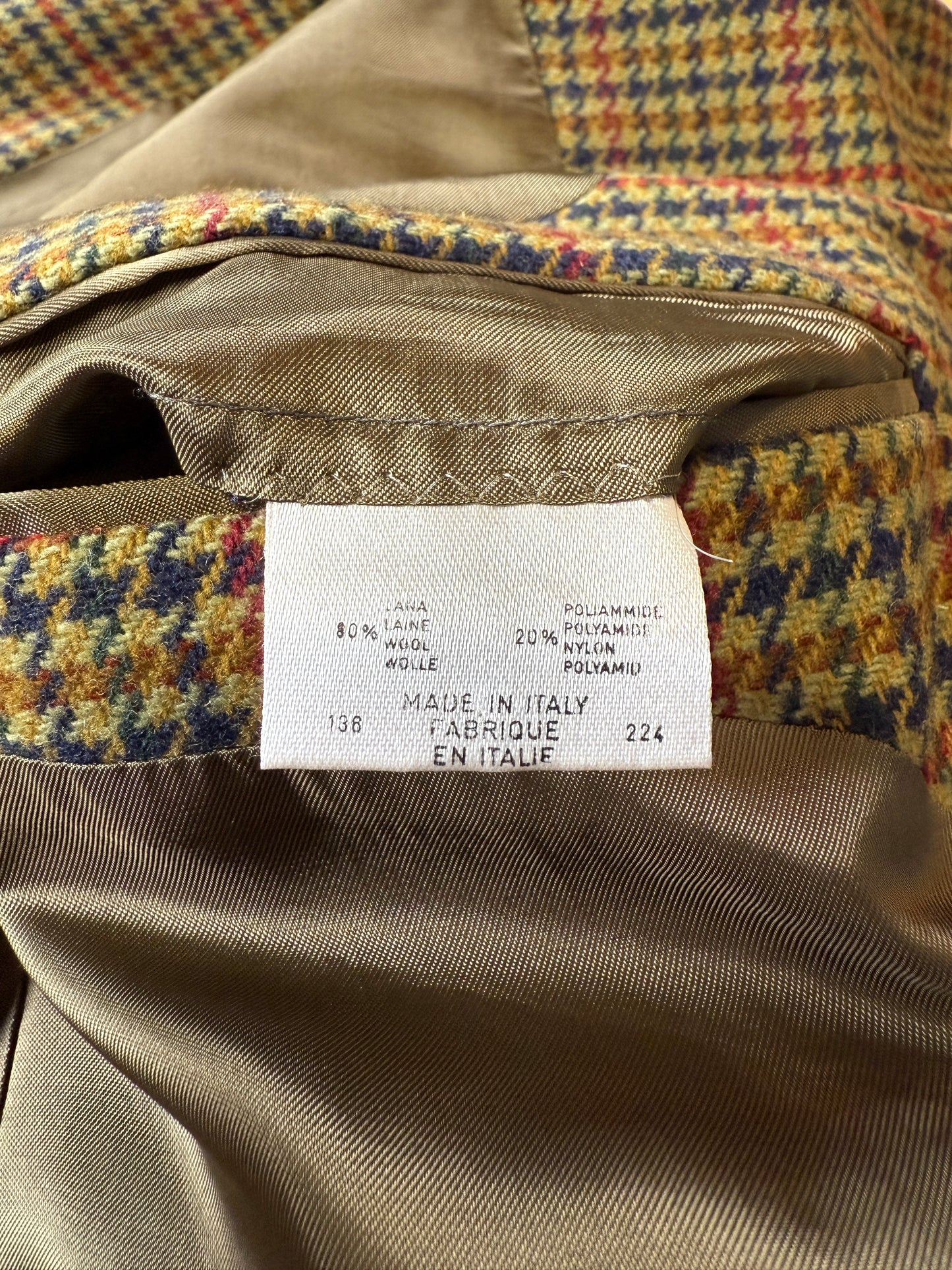 Giacca anni ‘80 pied-de-poule in misto lana - tg. 48