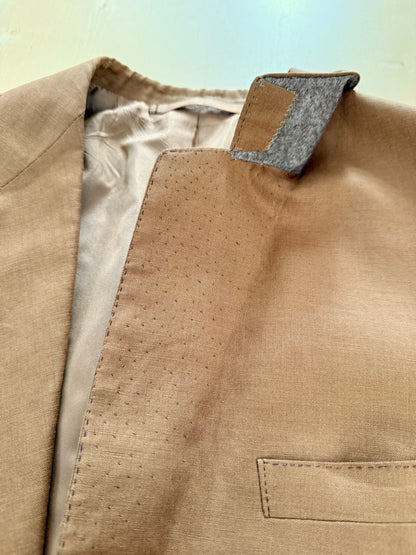 Giacca sartoriale in lino irlandese color tabacco - tg. 48