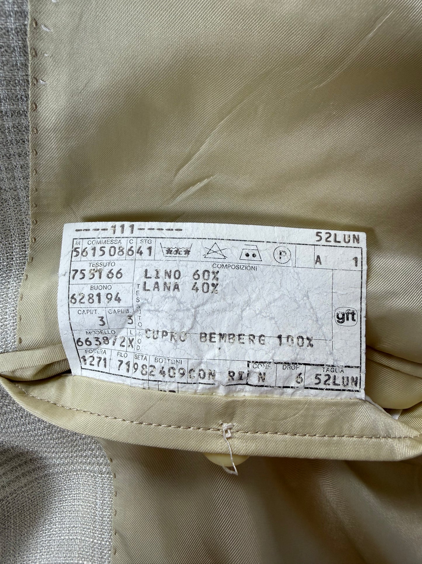 Completo Galles lino e lana anni '70/'80 - tg. 50 drop 7