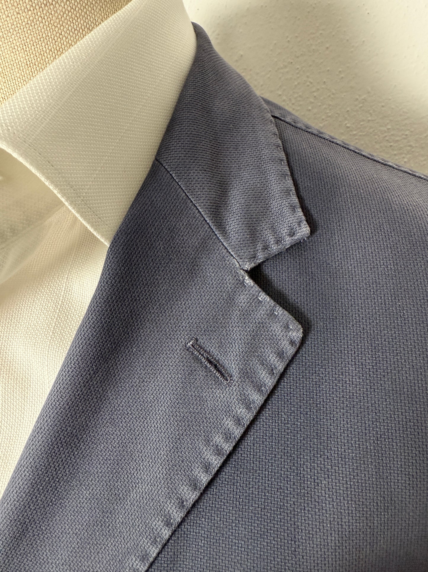 Giacca Boglioli destrutturata in piquet di cotone blu - tg. 54/56