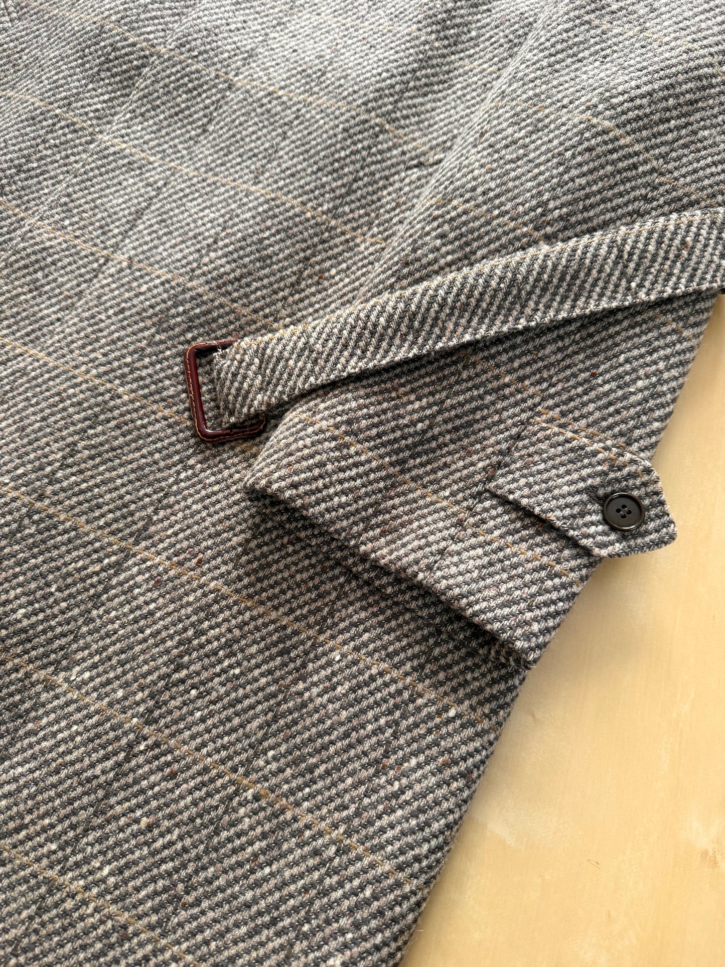 Cappotto raglan anni ‘80 tweed finestrato - tg. 54-56