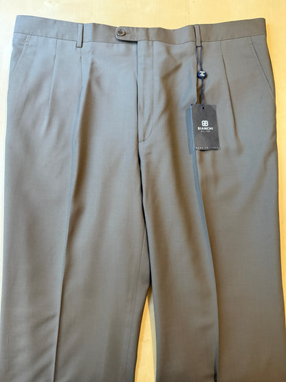 Pantalone in fresco lana anni ‘90 grigio-cachi (NOS) - tg. 58