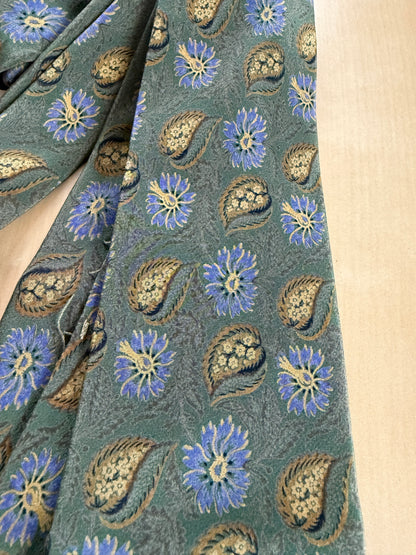 Cravatta Valentino crêpe verde fantasia floreale