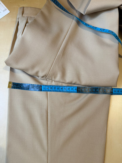 Pantalone sartoriale anni ‘70 in lana pettinata beige (nuovo) - tg. 44