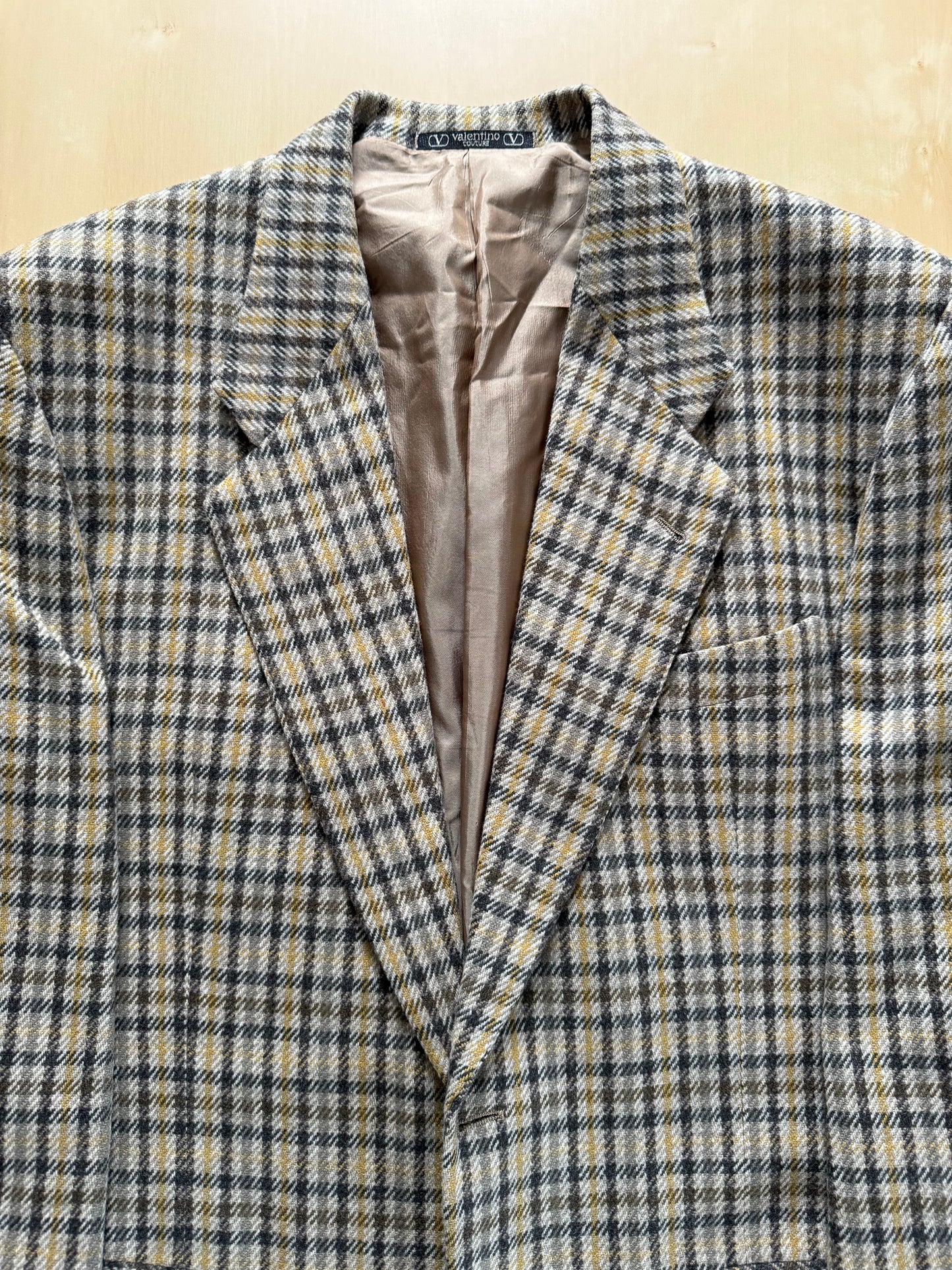 Giacca Valentino anni ‘80 check in lana e cashmere - tg. 52