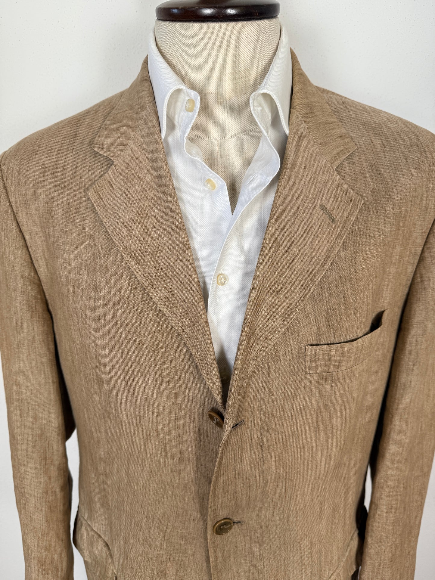 Giacca in puro lino color corda - tg. 52