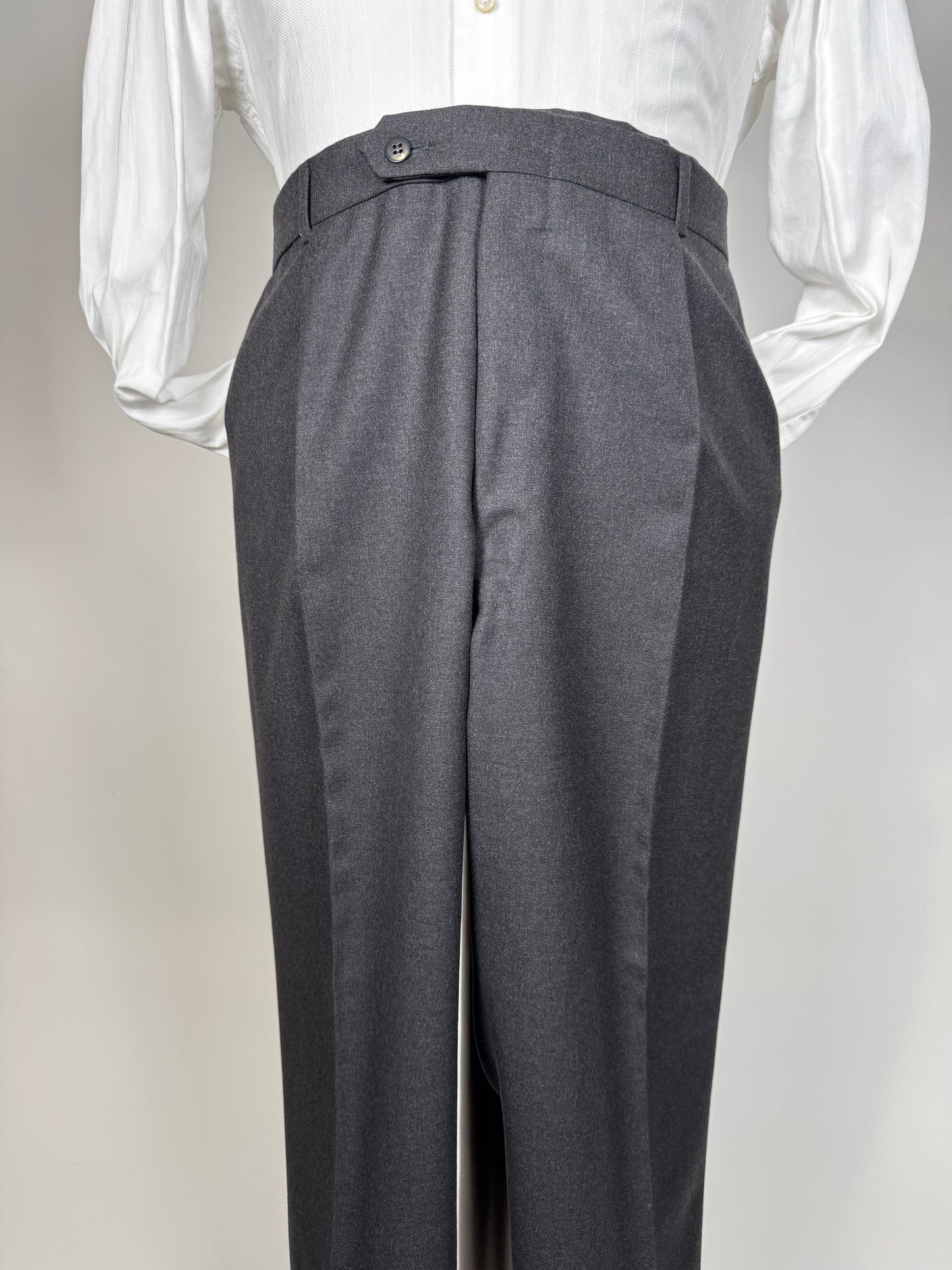 Completo sartoriale flanella inglese grigio antracite - tg. 62 corta drop 0