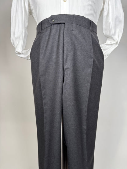 Completo sartoriale flanella inglese grigio antracite - tg. 62 corta drop 0