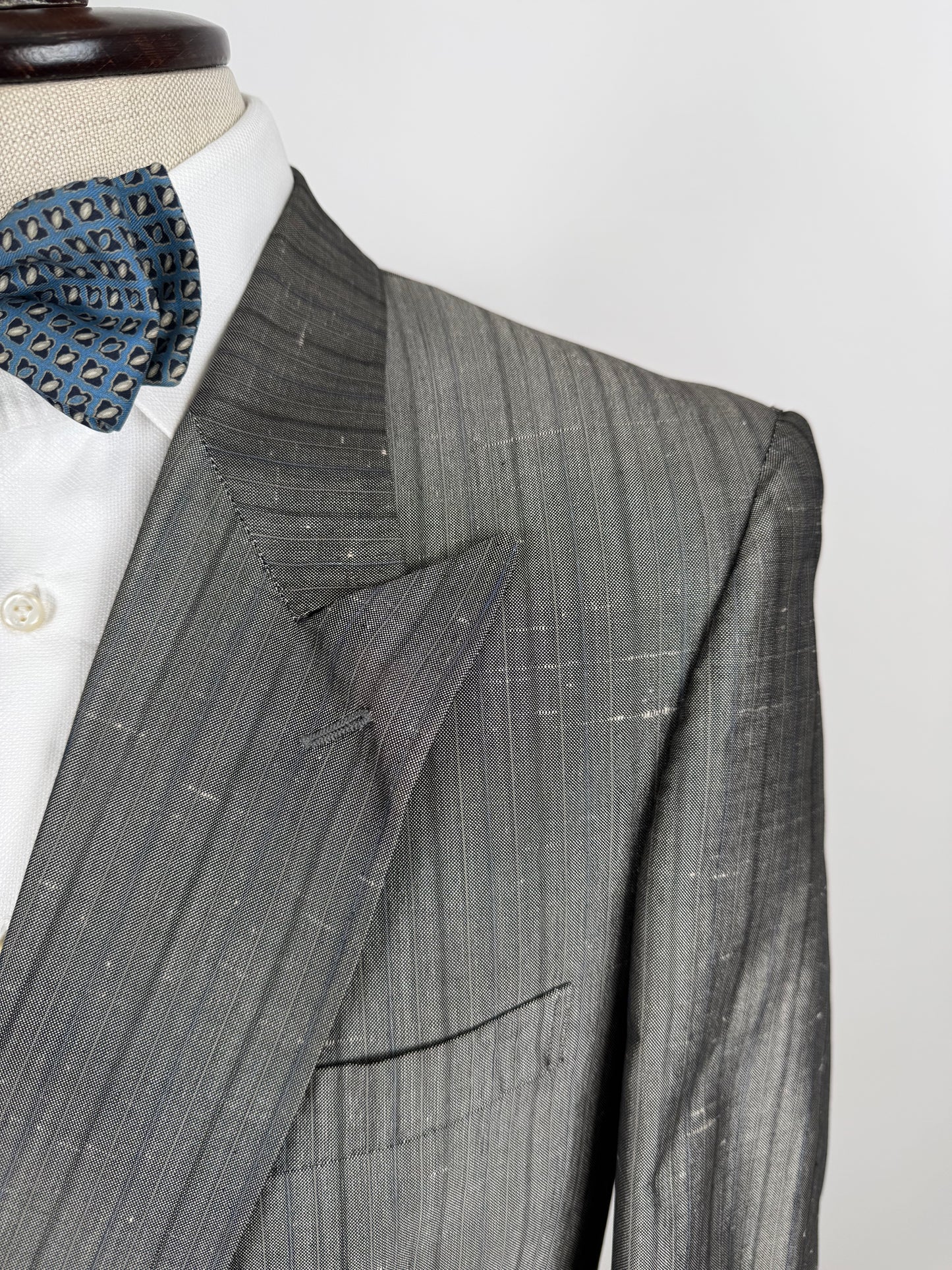 Completo doppiopetto anni ‘70/‘80 pura seta shantung - tg. 48/50